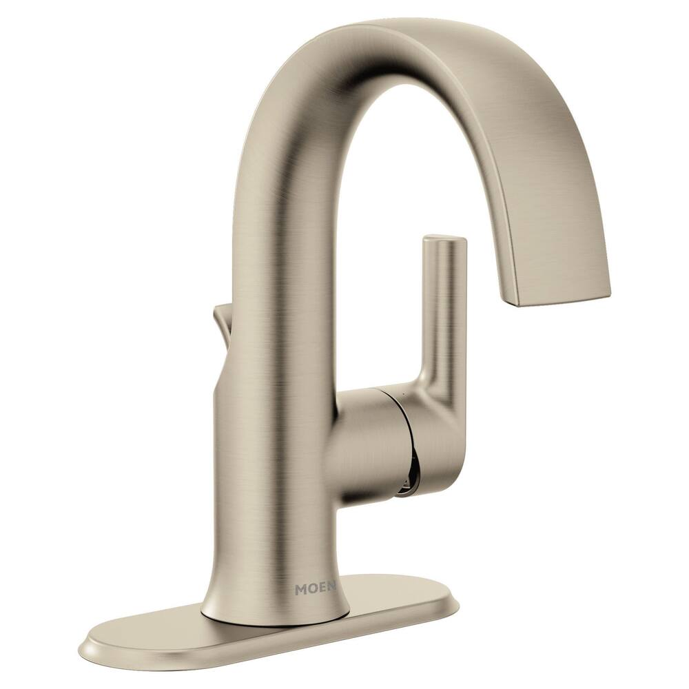 Moen® Doux Single Handle Single Hole Bathroom Sink Faucet, WaterSense® Certified, Brushed Nickel