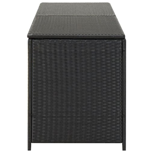 NNEVL Garden Storage Box Poly Rattan 200x50x60 cm Black