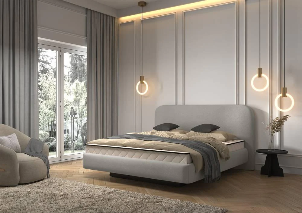 Bedframe Rosello 160 x 200 cm chenille met opbergruimte