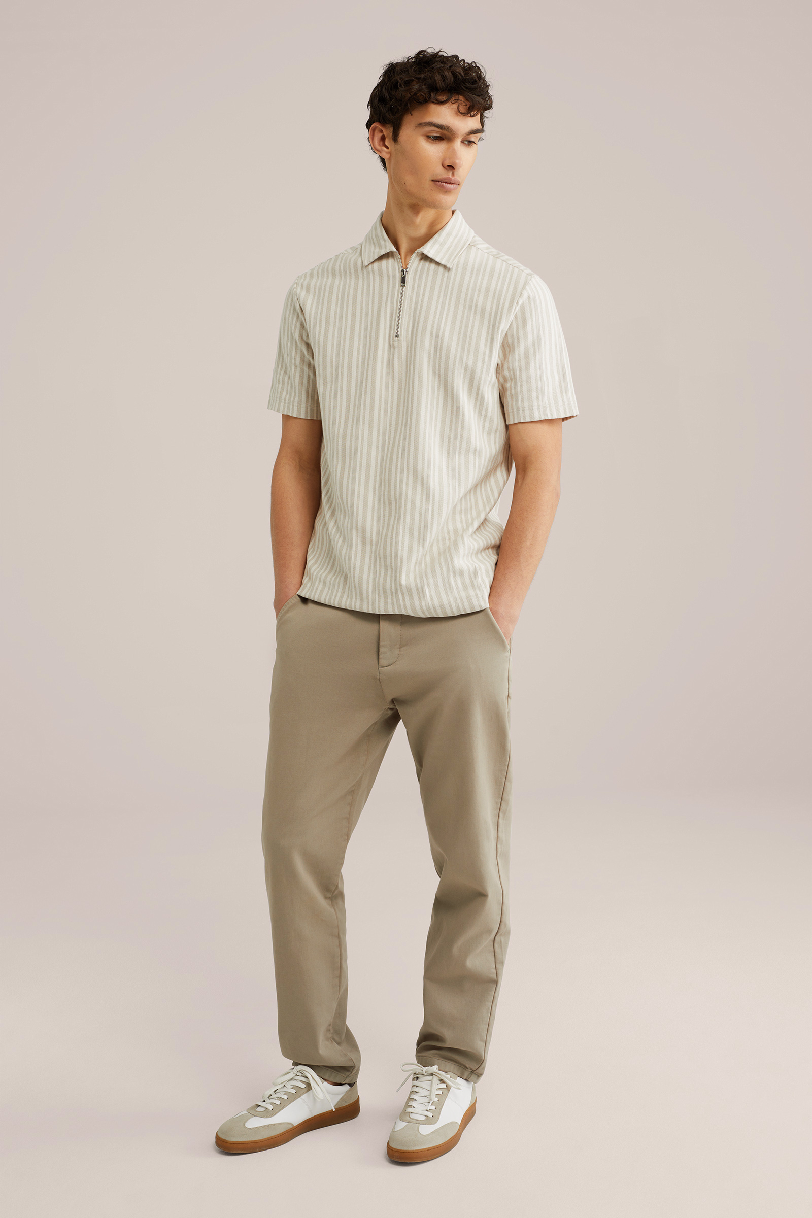 Heren Regular fit polo met rits