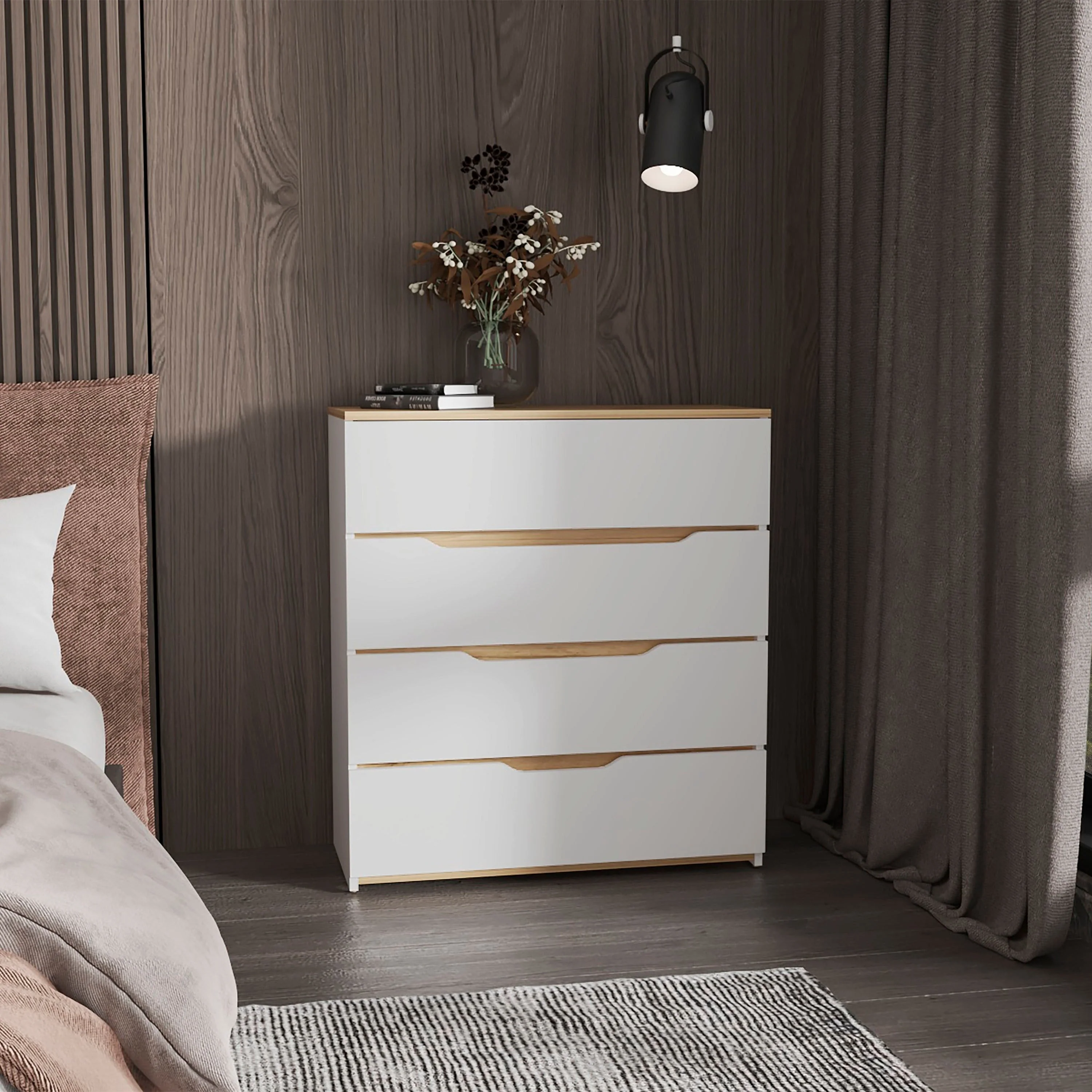 FM Furniture California Style Dresser, With Four Spacious Drawers