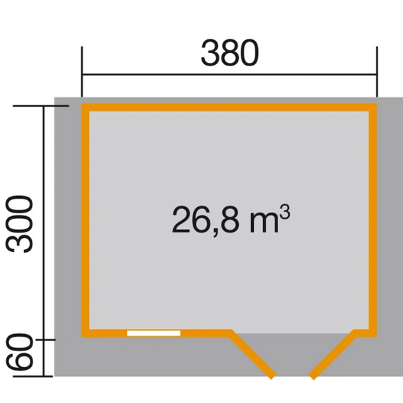 Gartenhaus »111 Gr.2«, Holz, BxHxT: 460 x 262 x 300 cm (Außenmaße inkl. Dachüberstand)