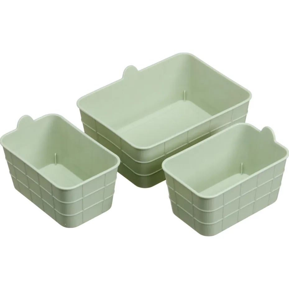 Kwantum Opbergboxen & Lades | Opbermand Mini  – 3 Stuks Groen