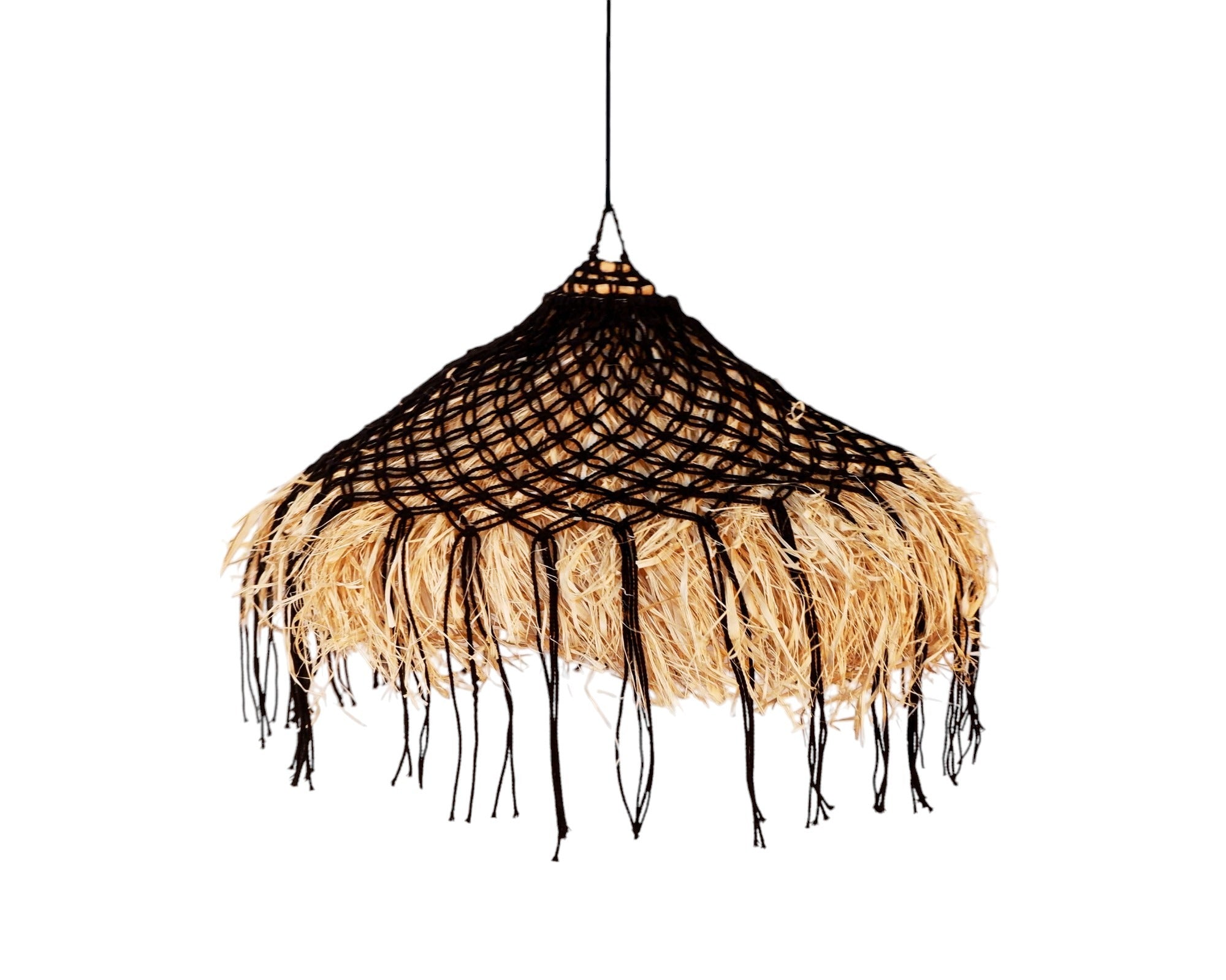 Furnilux Furni-SISAL – Handgemaakte Raffia Hanglamp Ø50 cm - Boho Natuurlijke Verlichting