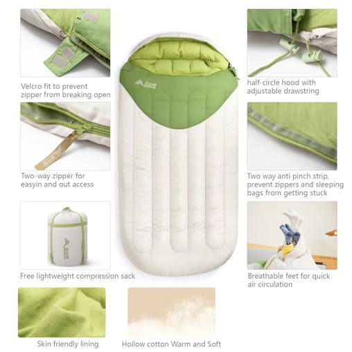 NNEOBA 2kg Large Winter Sleeping Bag 120cm White
