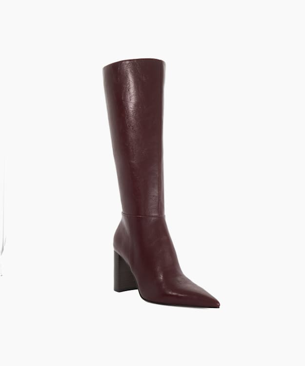 Statics Burgundy - Heeled Knee-High Boots