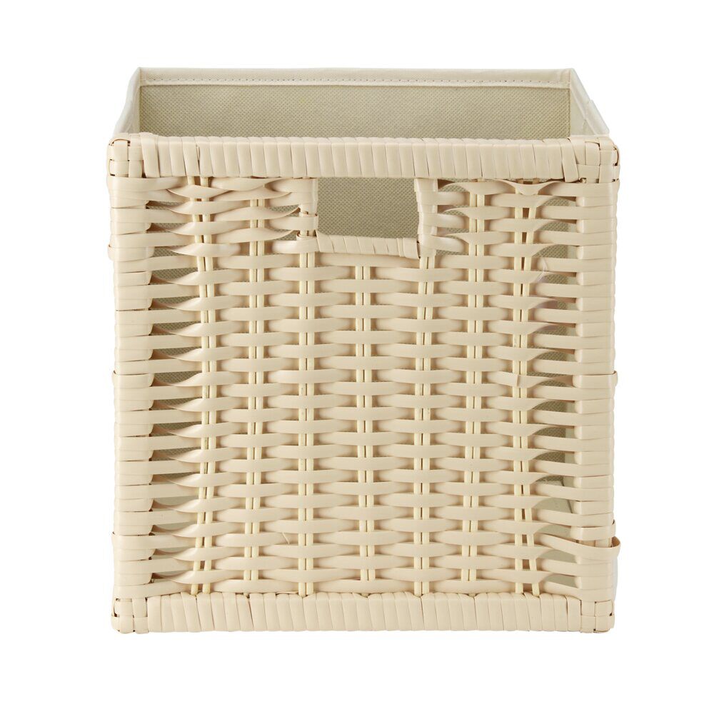 Panière de rangement Box Cube carrée 1 face tressée 27x27x27cm