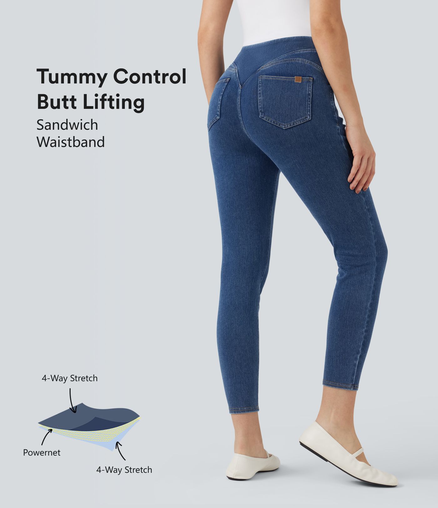 Legging 7/8 denim Halara Flex™ SoCinched gainant effet push-up taille haute avec poches