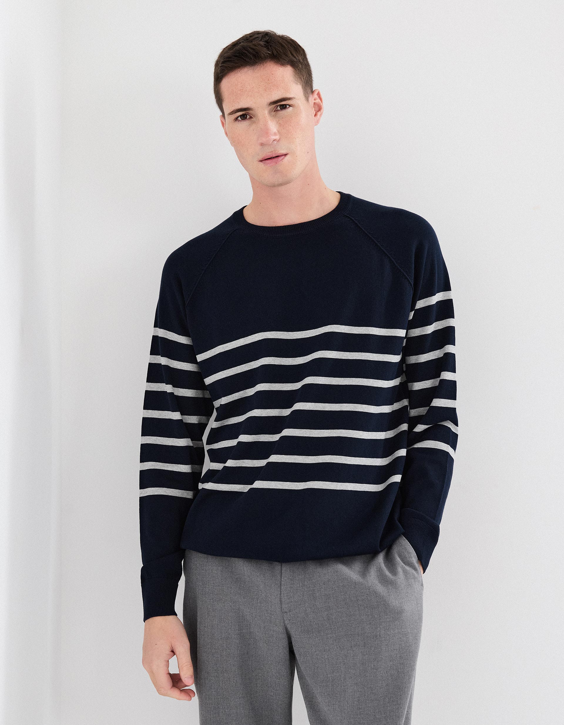 Camisola de Malha, Homem, Azul Escuro