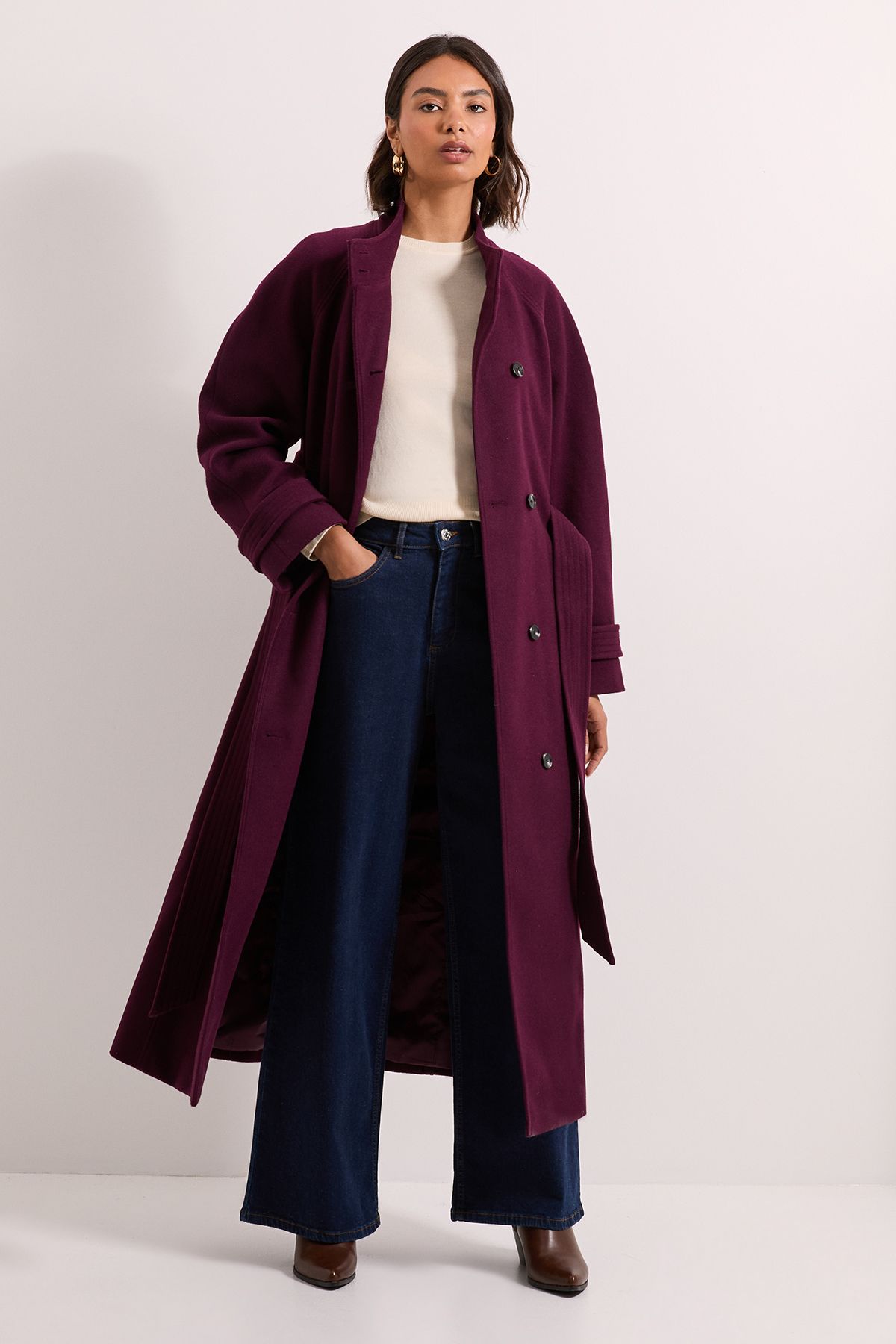 Dorothy Perkins Classic Midi Funnel Neck Coat