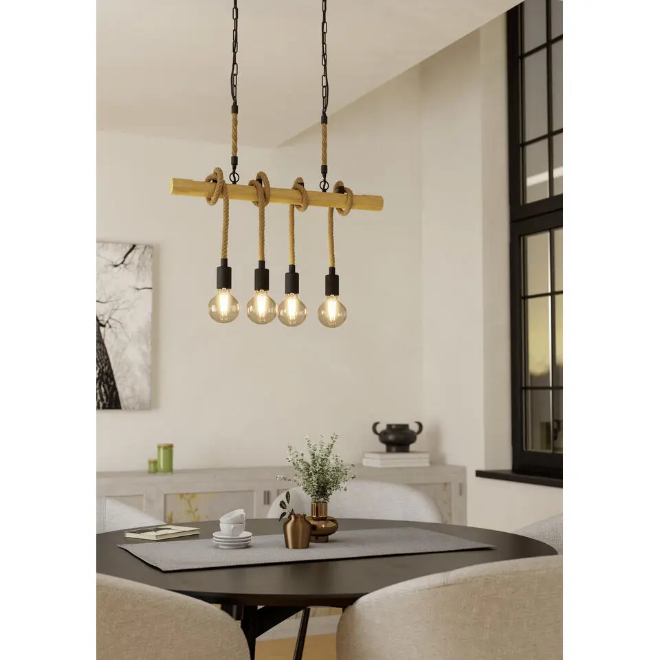 EGLOYoungstownHanglamp-E27-70cm-Zwart/Bruin