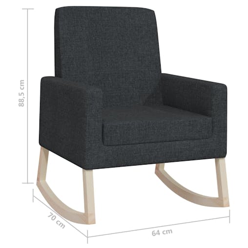 NNEVL Rocking Chair Black Fabric