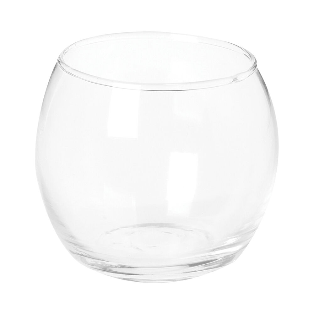 Castiçal em vidro redondo