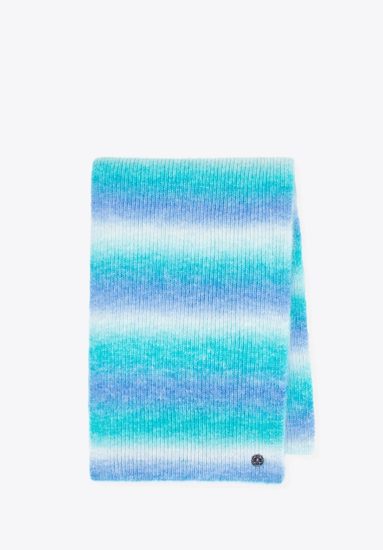 Szalik damski w stylu ombre biało - niebieski