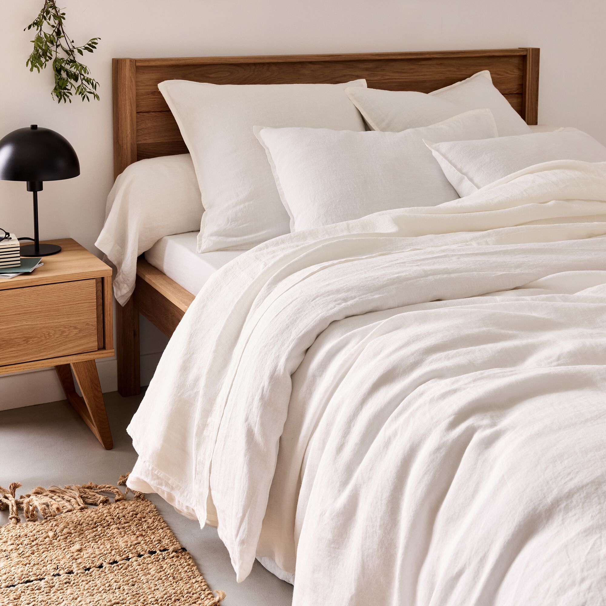 VENCE - Drap plat en lin lavé 270x300cm - blanc capelan