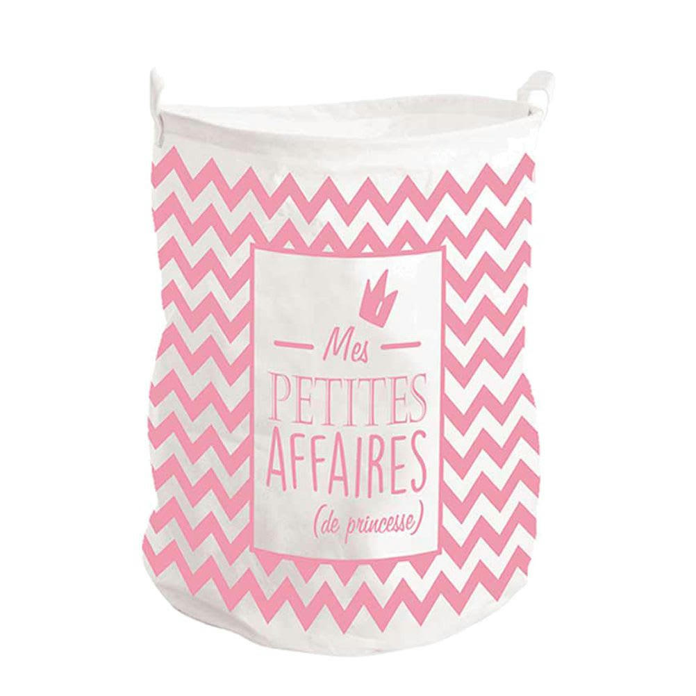 MES PETITES AFFAIRES - Corbeille à linge ou à jouets rose H50cm