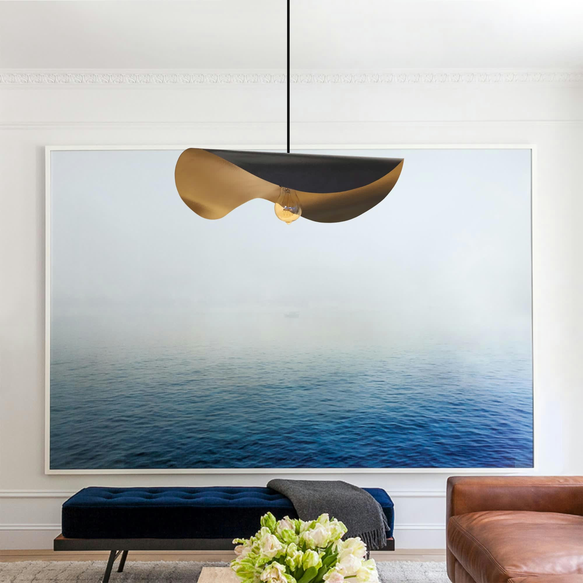 GRANDE MADAME - Suspension métal noir et doré