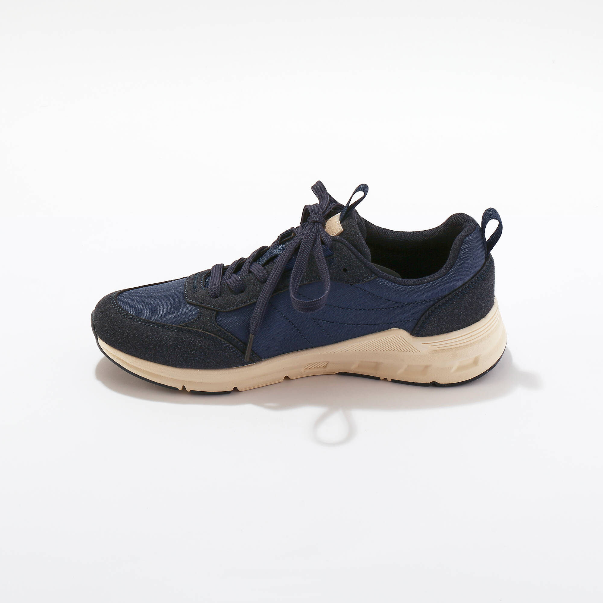 Baskets compensées bi-matière à lacets