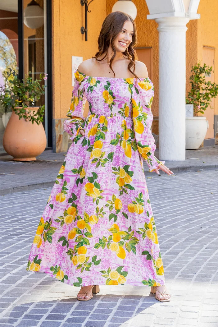 Amelia Linen Blend Maxi Dress in Themis