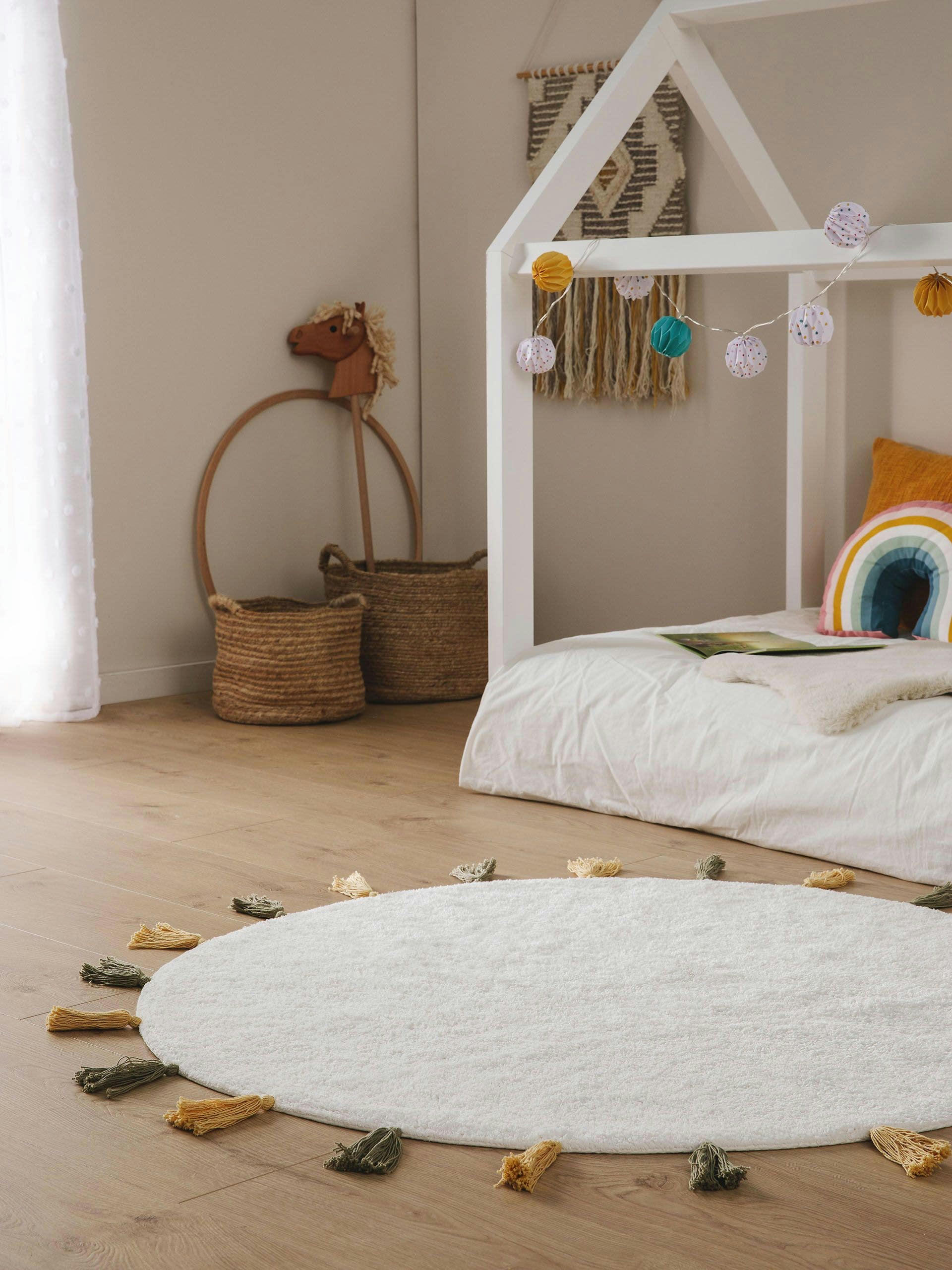 MALU - Tapis lavables pour enfants jaune/vert D 120 rond