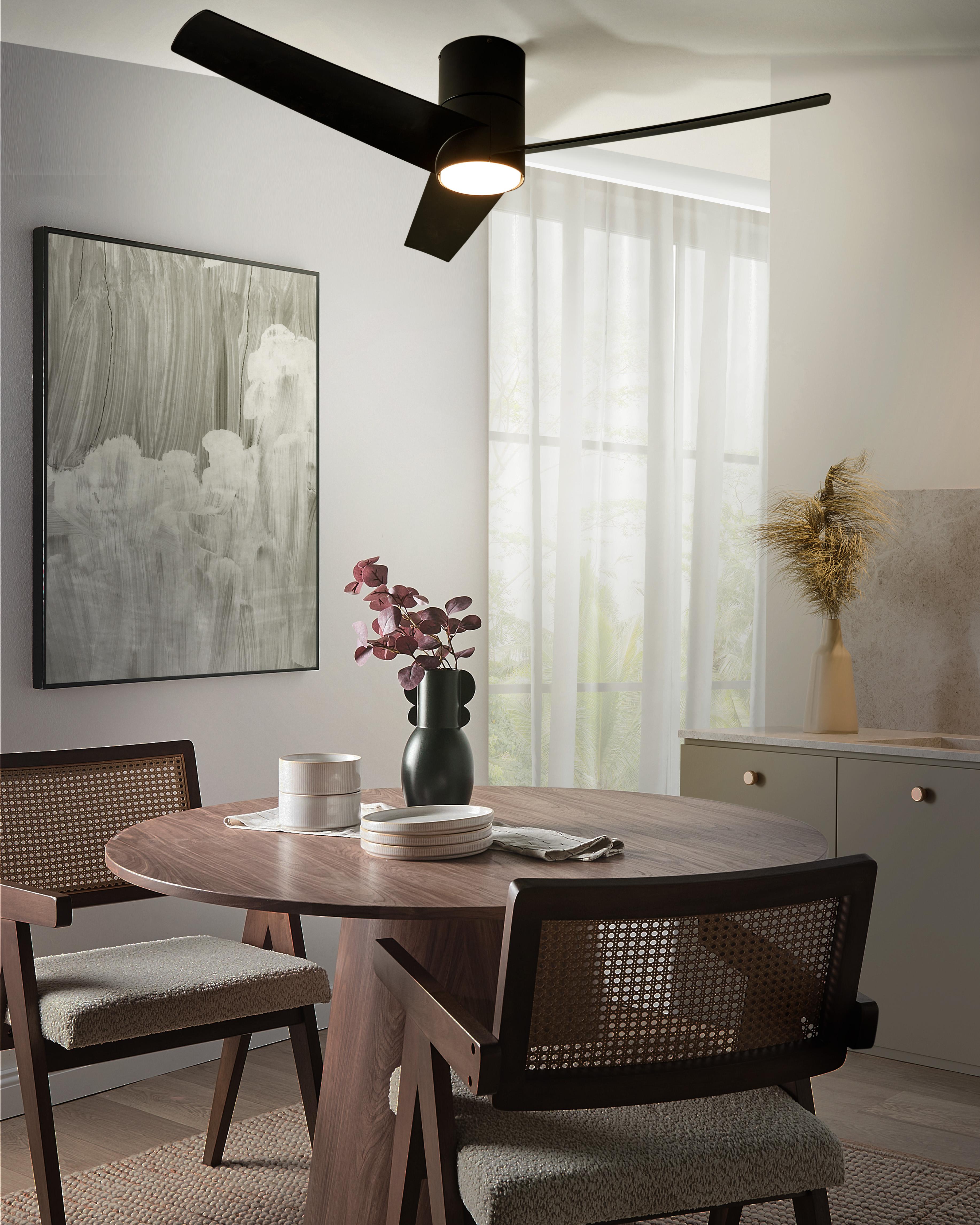 Ceiling Fan with Light CANETE with Remote LED Black