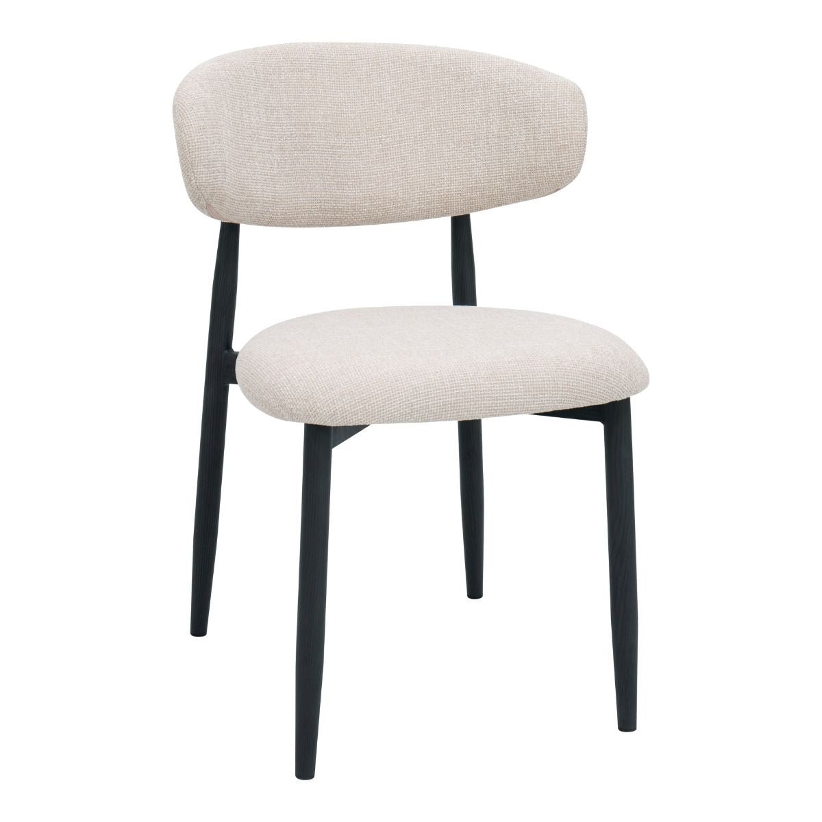 Giga Meubel Eetkamerstoel Alexia - Beige/Zwart - 52x56x77cm - Set van 2