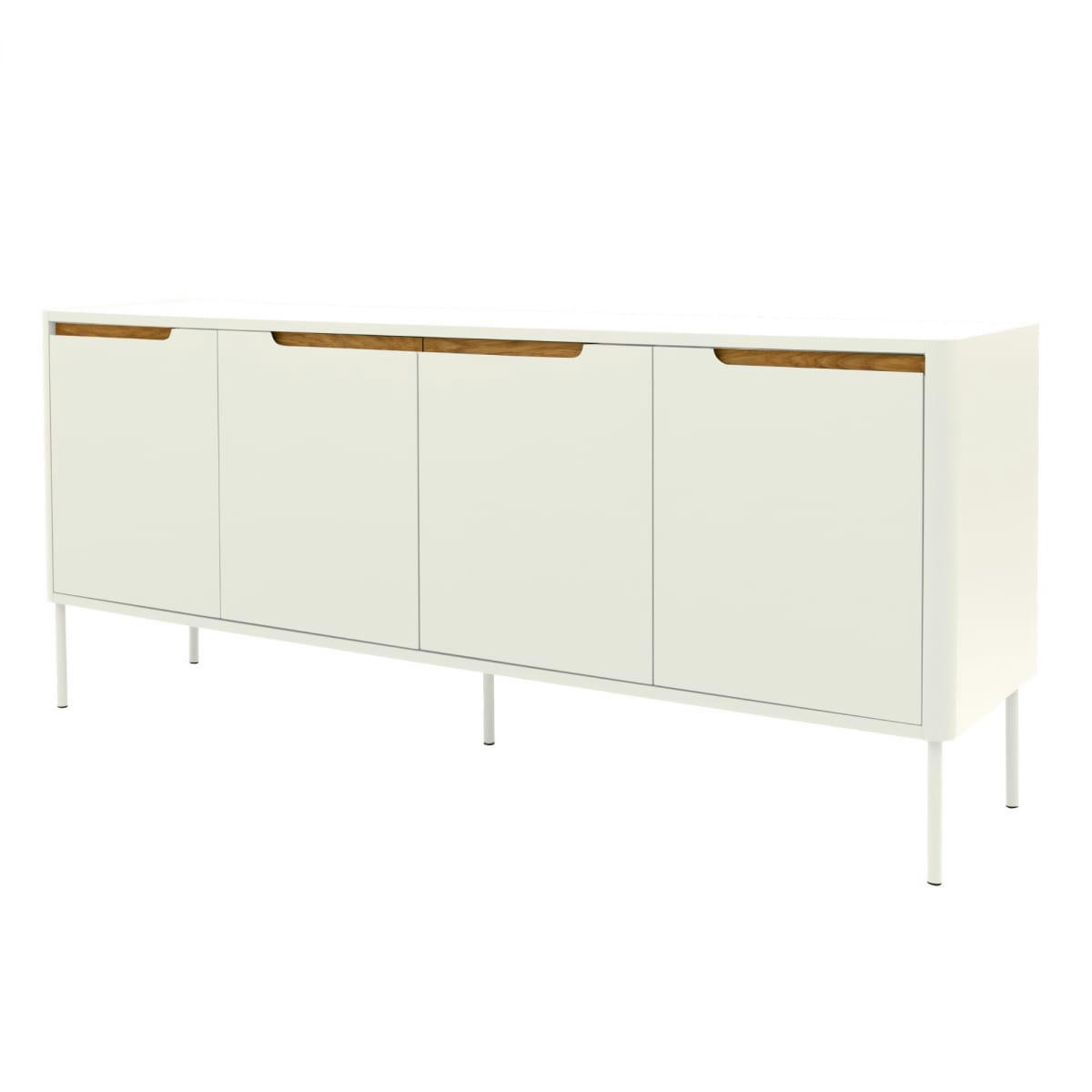 PATIPATI - Buffet bas moderne 4 portes en bois blanc