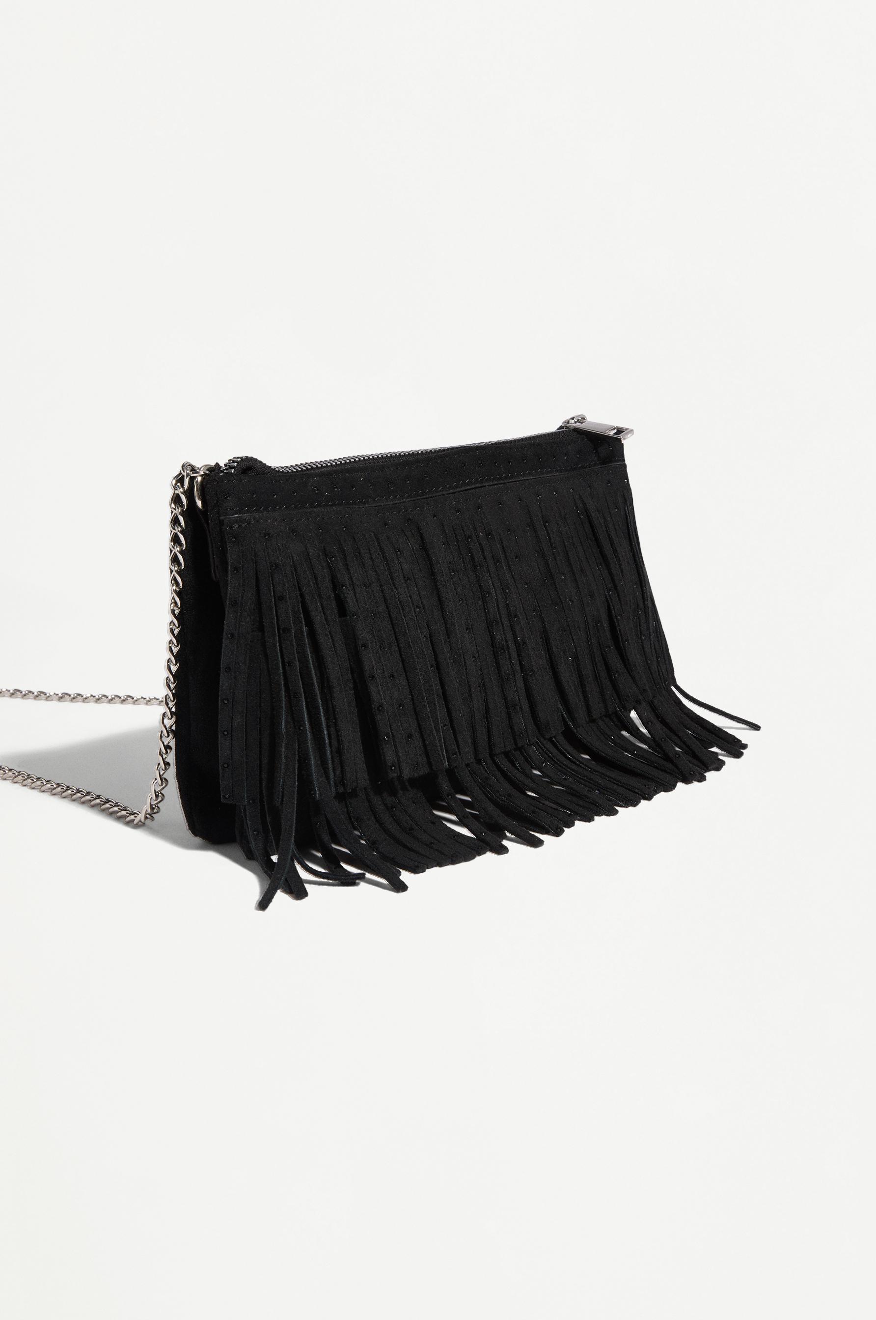 Bolso bandolera flecos brillos