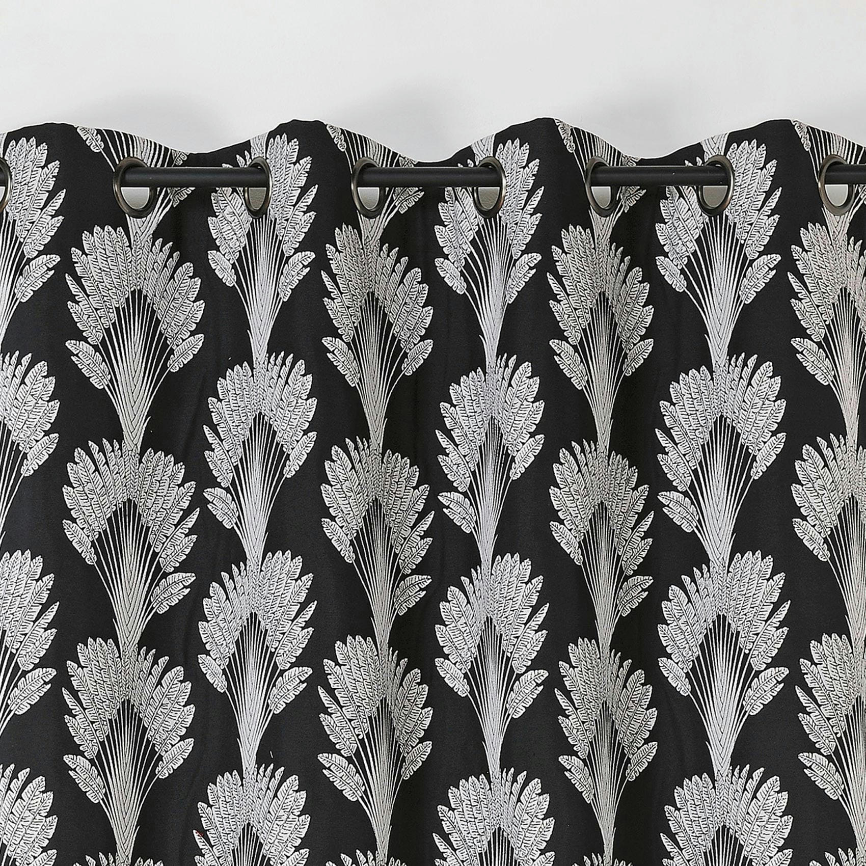 - Rideau imprimé en fils recyclés polyester noir 140x240 cm