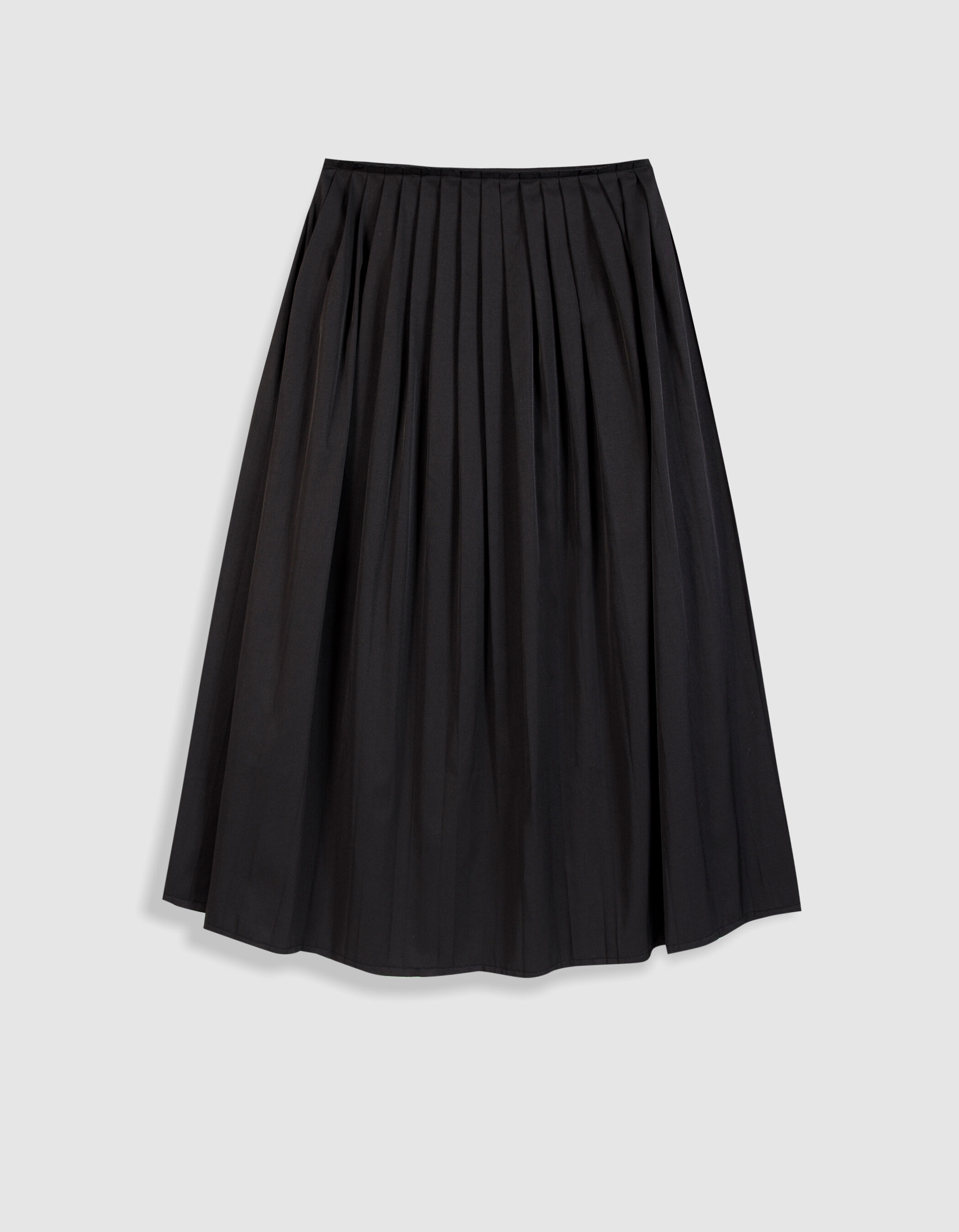 Jupe midi plissée noire Femme