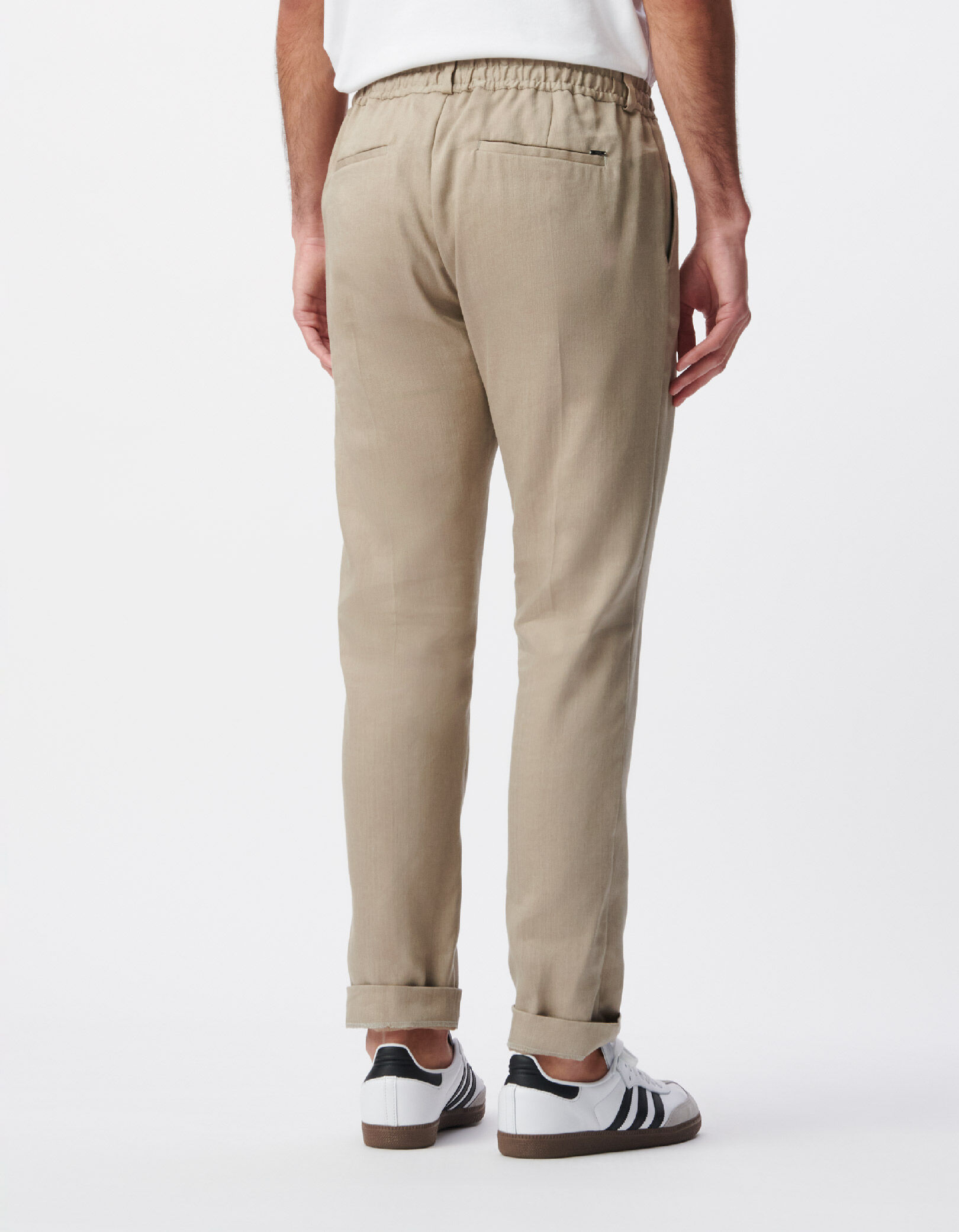 Jogpant de costume beige foncé lin mélangé Homme