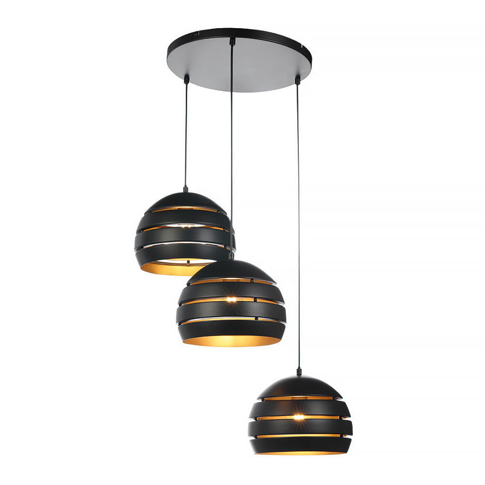 Freelight hanglamp Djarin - 3 lichts - 50 x 150  cm - zwart goud
