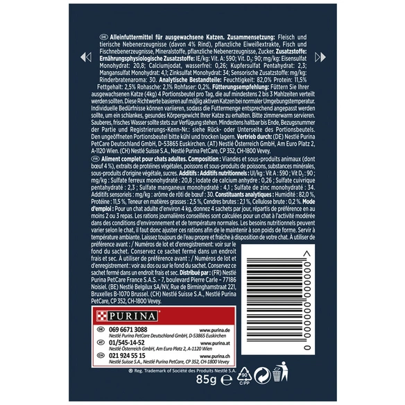 Katzen-Nassfutter, 24 Stück, je 85 g