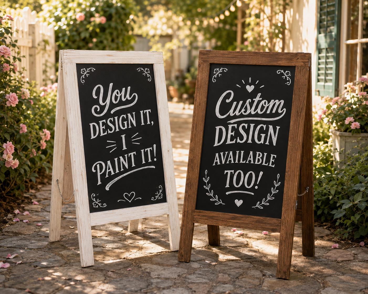 Corporate Event Signs Sidewalk Sign • Custom Hand-Painted Sidewalk Chalkboard Sign | Wood A-Frame Easel