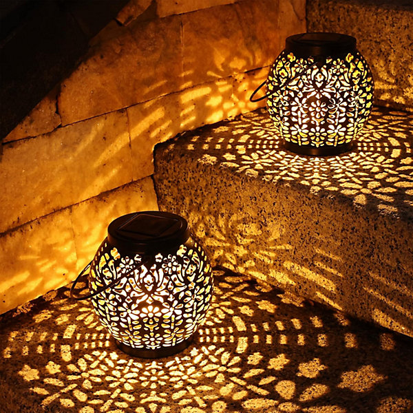 Lanterne Solaire de Jardin, 2 Paquet Lumière Solaire Extérieur Suspendue IP65 étanche Blanc Chaud Solaires