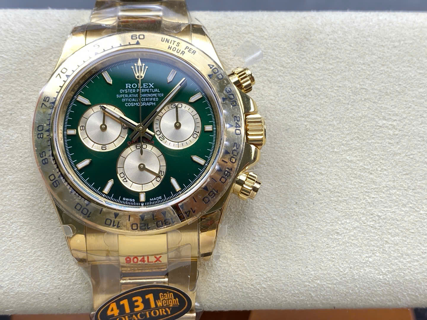 Rolex Daytona 126508 YG Plated Green Dial 40mm Oyster Super Clone