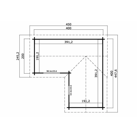 Gartenhaus »Portsmouth«, BxHxT: 450 x 245, 1 x 447, 6 cm (Außenmaß inkl. Dachüberstand)