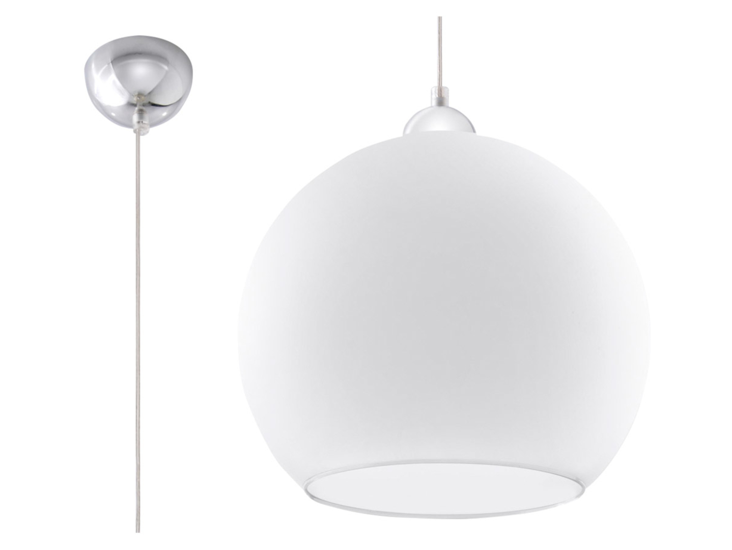 Lampa wisząca Ball szklana biała