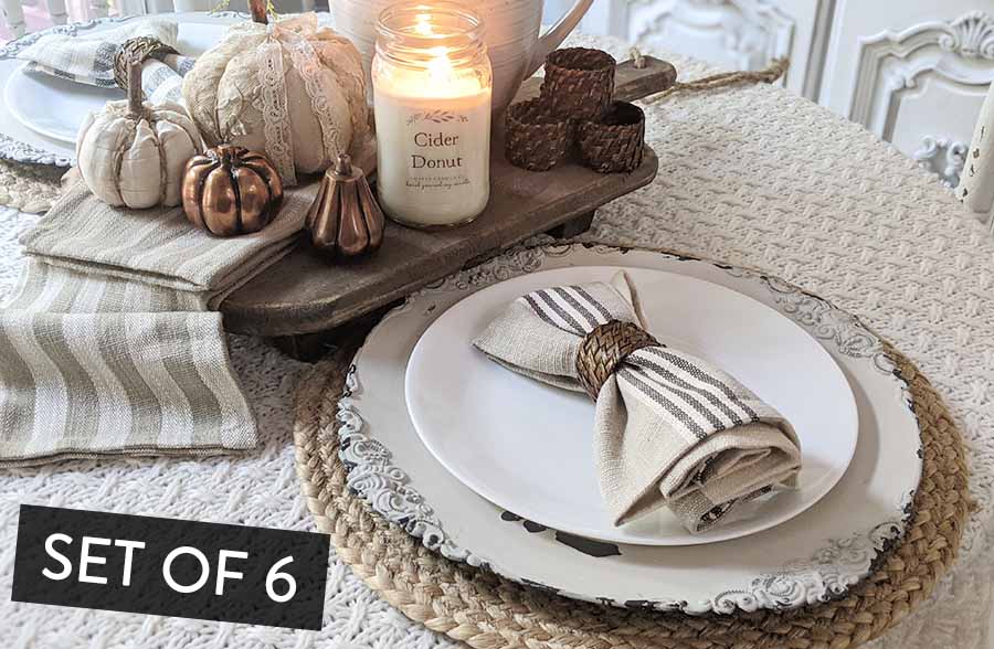 Rattan Napkin Rings, Set of 6