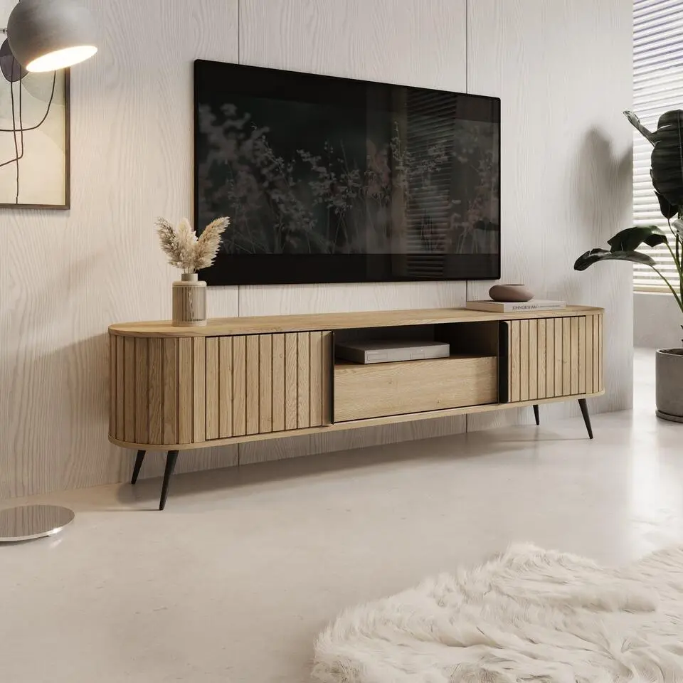 Meubella - Loro - TV-Meubel - Eikenpatroon - 196x40x52 cm