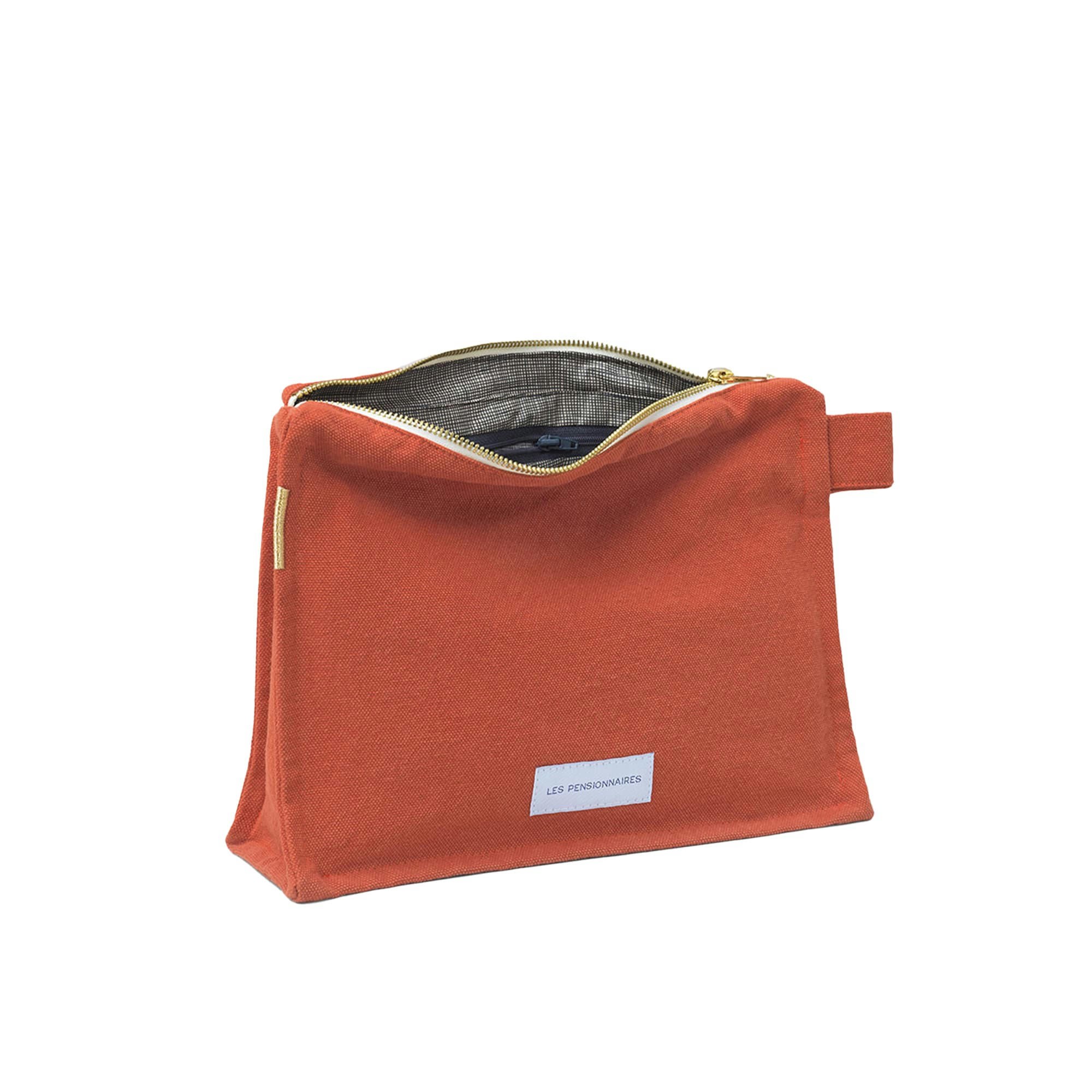- Trousse de toilette en toile de coton bio orange flamboyant