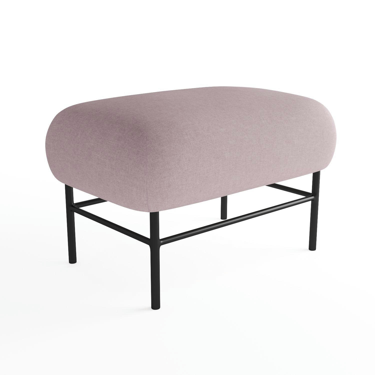 EMMY - Banquette en tissu rose et métal noir