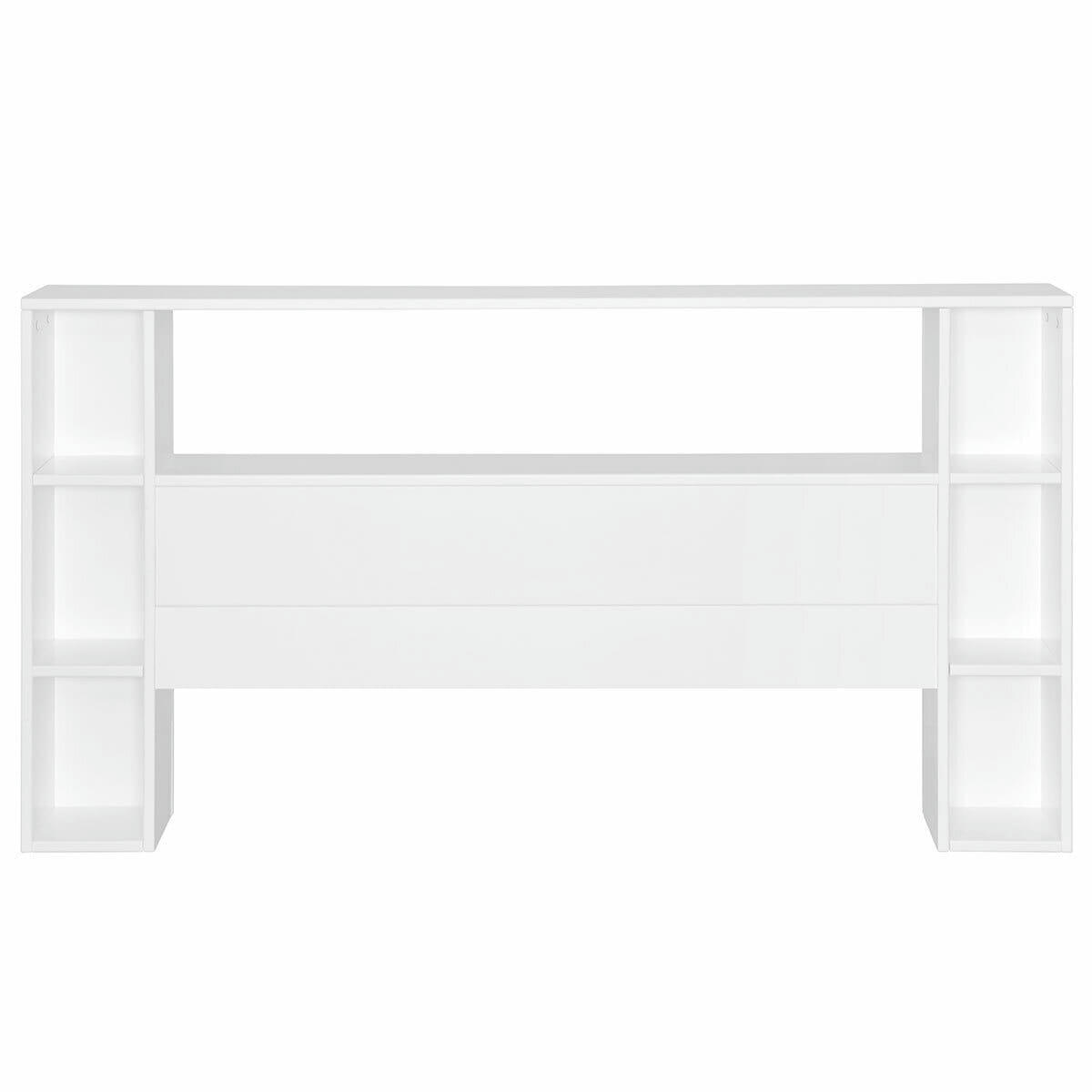 ZAO - Tête de lit avec rangements 140 cm bois massif blanc