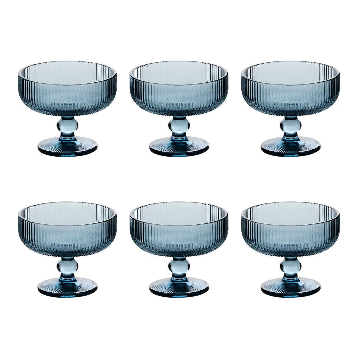 Ice cream bowl "Ema" Glass, 340 ml, Blue