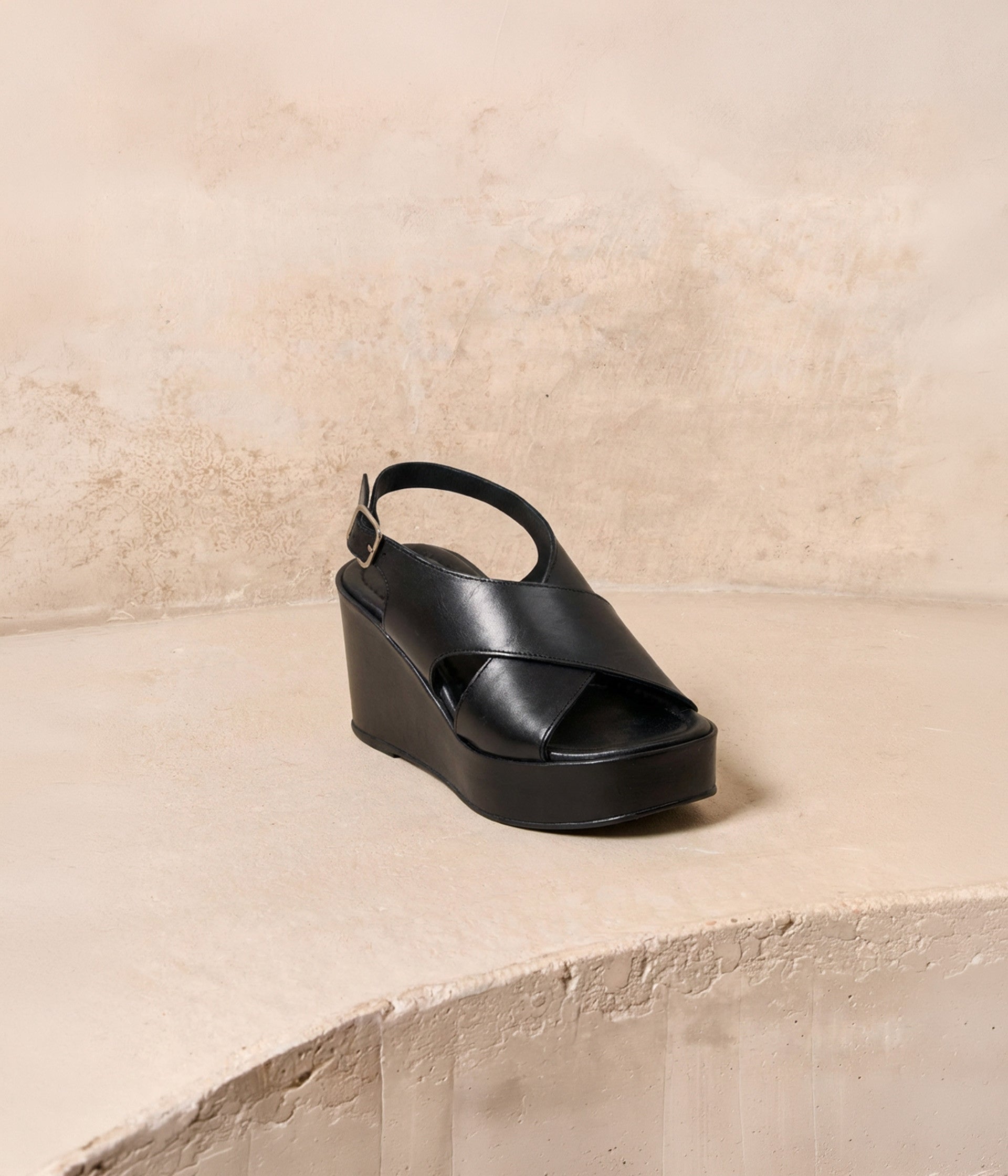 Sandales compensées noires Murphy