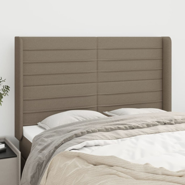 Wezgłowie Taupe 147 x 16 x 118/128 cm Tkanina vidaXL