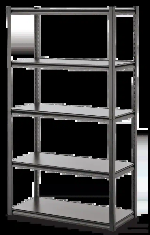 Mastercraft Adjustable 5-Shelf Steel Metal & Wood Storage Rack / Shelving Unit, 41 x 18 x 72-in