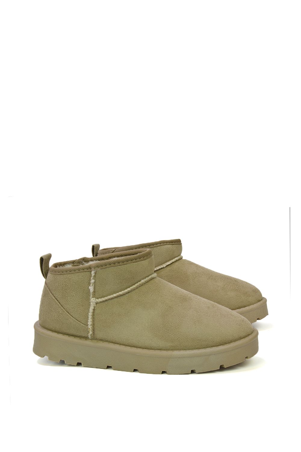 XY London Angelina' Flat Ultra Mini Ankle Boots with Faux Fur Insole