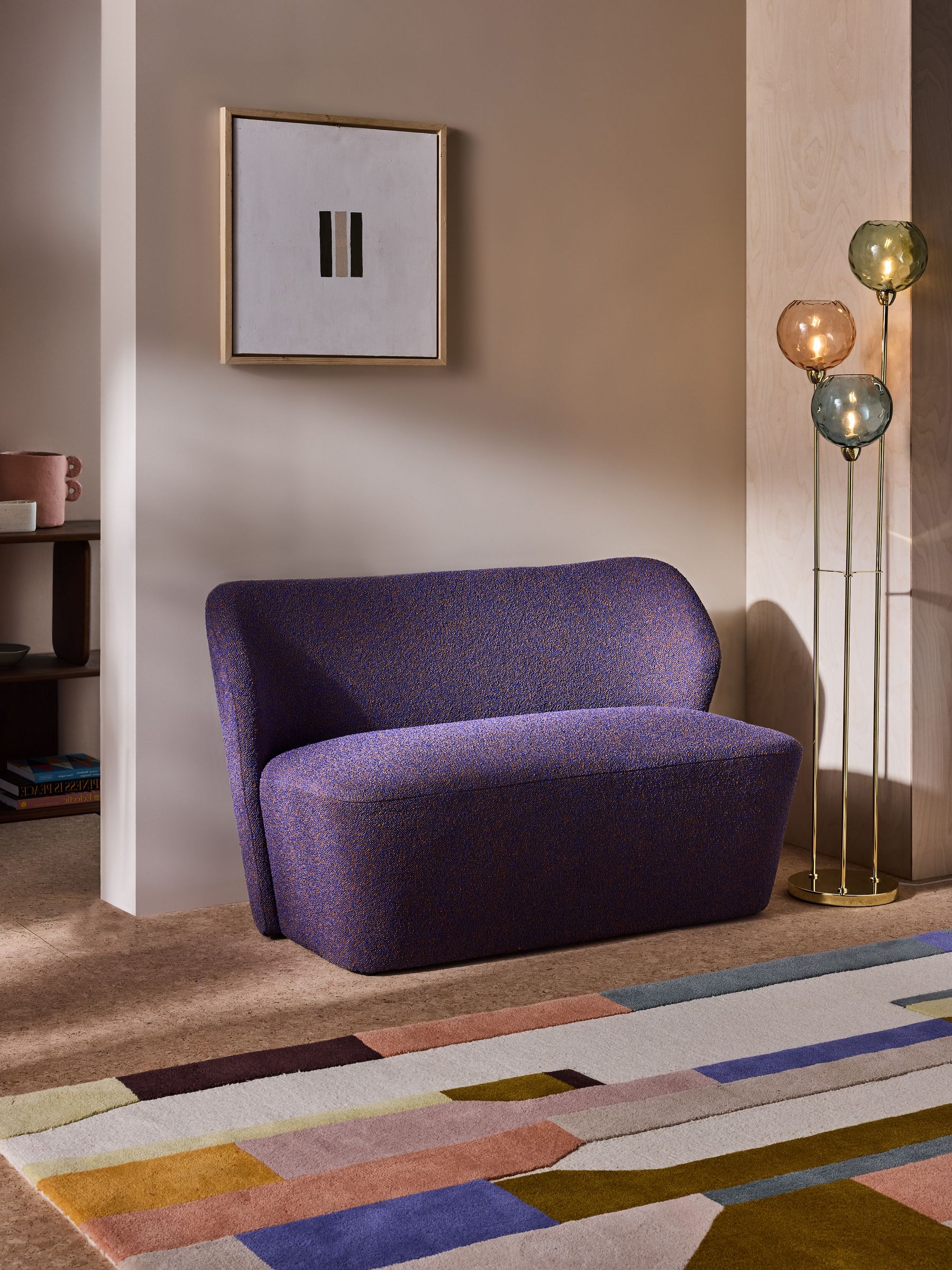 Topeka Small 2 Seater Sofa in Cobalt Blue Pax Boucle