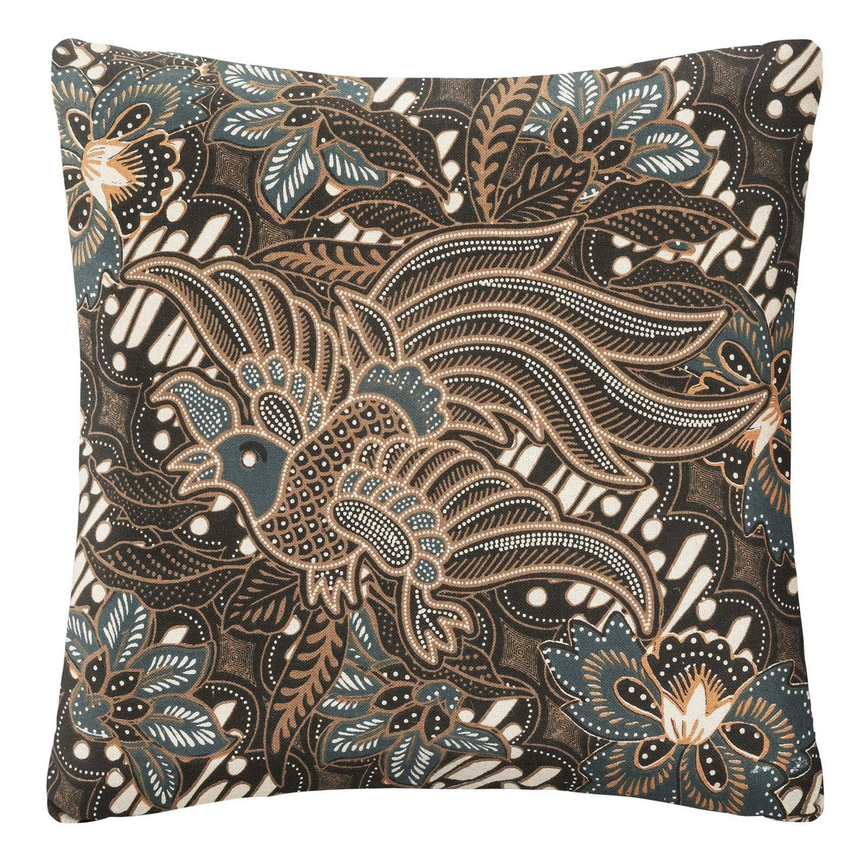 - Coussin déhoussable au style ornemental coton marron foncé 40x40 cm